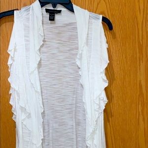 White Sleeveless Cardigan